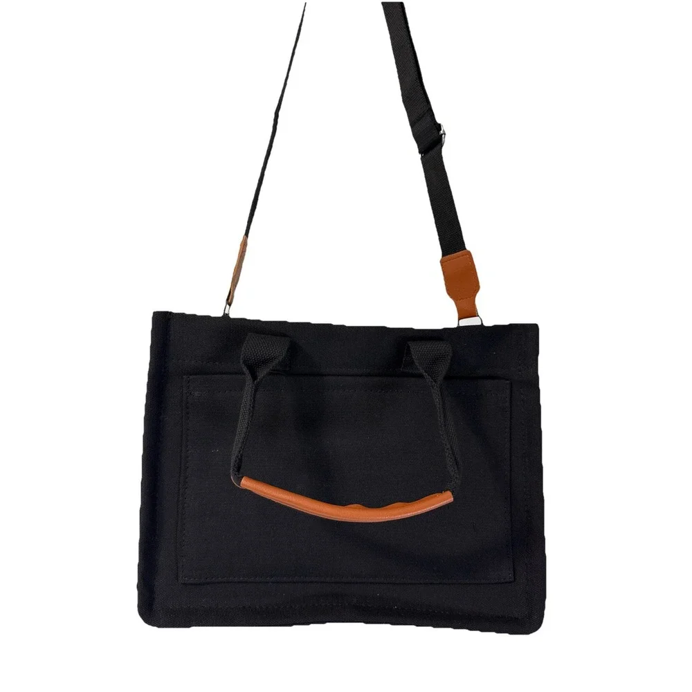 Canvas Tote Bags For Women Large‎ Shoulder Hobo Handbag Purse Multi Pocket Black